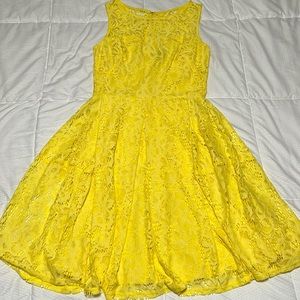 Yellow lace dress
